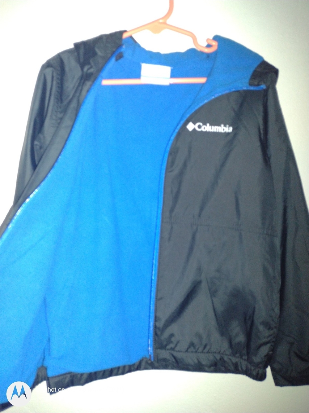 Columbia Kids Black Hooded Jacket with Blue Fleece Lining - Picture 6 of 14
